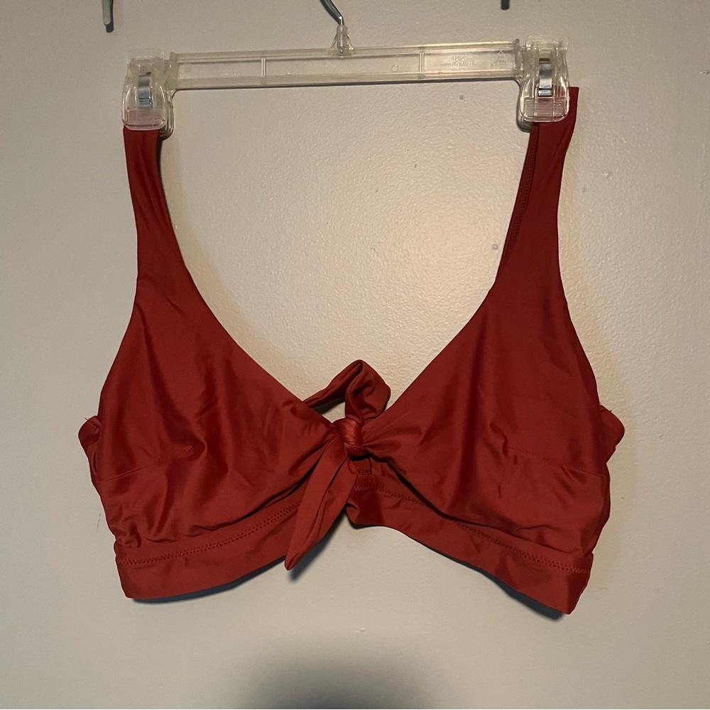 Aerie Red Tie-Front Bikini Top